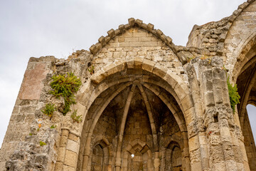 Fototapeta premium Rhodes Island, Greece, a symbol of Rhodes, of the famous Knights Grand Master Palace (also known as Castello) in the Medieval town of rhodes