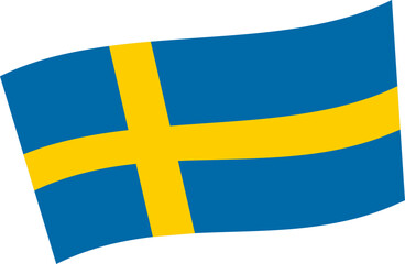 The national flag of Sweden vector illustration. Transparent background