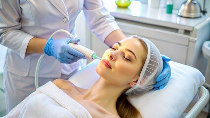 Medical Spa Treatment: An image showcasing a person receiving a medical spa treatment, such as laser therapy, chemical peels, or injectable treatments, combining medical expertise with spa	
