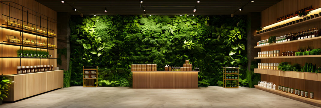 Photo realistic Eco Friendly Retail Practices: Retail stores implementing eco friendly methods to attract sustainability conscious consumers and reduce environmental impact