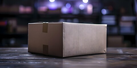 Black Friday Online Shopping: Get Your Products Delivered in a Cardboard Box. Concept Black Friday Deals, Online Shopping, Cardboard Packaging, Delivery Services, Retail Discounts