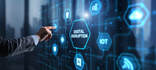 Digital disruption technology background. Innovation business concept