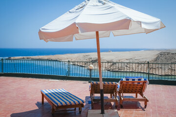 Beautiful seashore vacation on nature landscape background