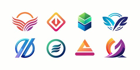 Set of modern corporate business brand logo design