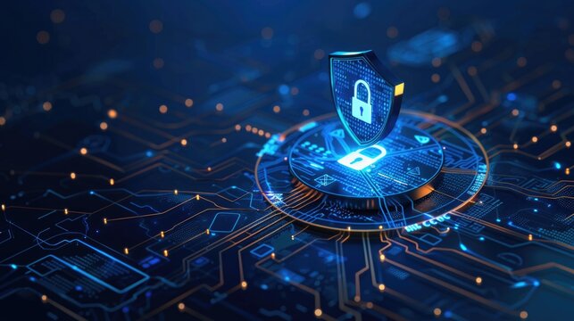 A padlock is secured on a circuit board, symbolizing cyber security and digital protection in the modern business landscape