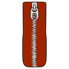 zipper closed illustration hand drawn isolated vector	
