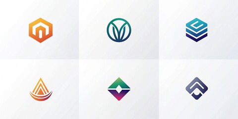 Set of modern corporate business brand logo design