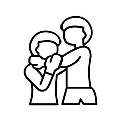 two people fighting icon. outline icon