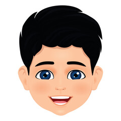 laughing boy cartoon character head