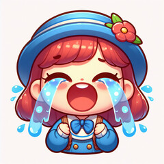 A young girl smiles and cries in the rain falling all around her. She was both happy and sad.