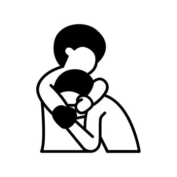 two people fighting icon. black fill icon
