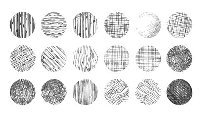 Hand drawn hatching, crosshatch, wood, rain, stippling, circle doodle shape, pencil draw, vector illustration, texture, sketch, artistic, handcrafted, pen and ink.
