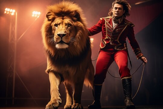 Lion tamer at the circus