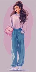 Illustration of a fashion style Woman