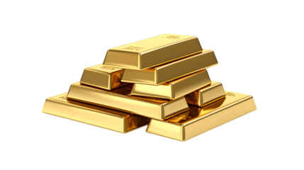 gold bars isolated on white