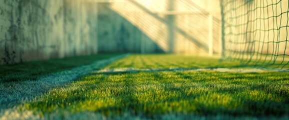 Soccer Field Background With A Close-Up Of The Penalty Area