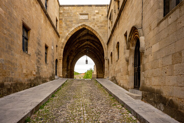 Rhodes Island, Greece, a symbol of Rhodes, of the famous Knights Grand Master Palace (also known as...