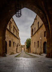 Rhodes Island, Greece, a symbol of Rhodes, of the famous Knights Grand Master Palace (also known as Castello) in the Medieval town of rhodes