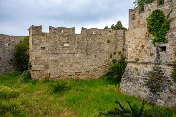 Fototapeta premium Rhodes Island, Greece, a symbol of Rhodes, of the famous Knights Grand Master Palace (also known as Castello) in the Medieval town of rhodes