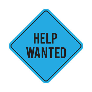 help wanted sign on white background