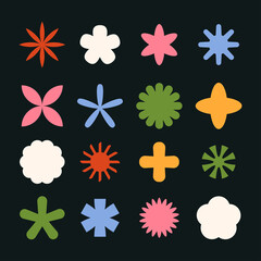 flat design colorful retro geometric shape vector illustration