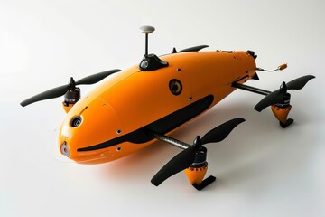 Pioneering marine biologists use cuttingedge underwater drones to explore mystifying deepsea ecosystems, isolated on white