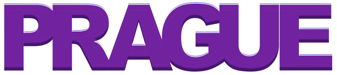 Prague logo, English concept text, creative design, isolated on white background, illustration,