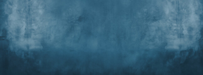 Fototapeta premium Studio and Showroom Background, Textured Blue Cement Wall with Dark Banner