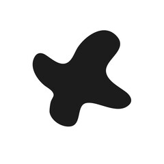 Abstract gradient shape in pastel colours and black line boarders. Creative asymmetrical frame template. Vector isolated illustration.
