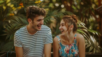 A Couple Enjoying Outdoor Laughs