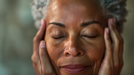 Fototapeta premium Serene Mature Woman Meditating