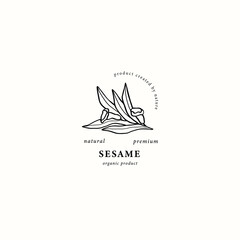 Line art sesame  branch logo