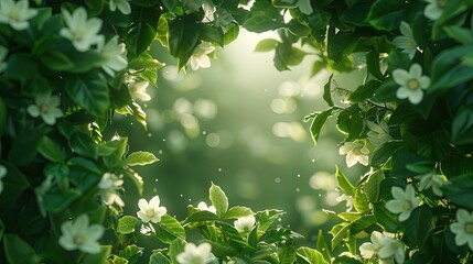 Obraz premium Flower frame with bokeh background. Floral background.