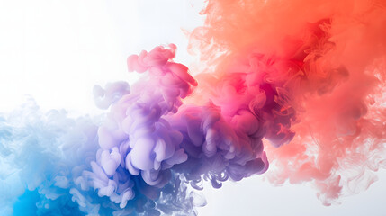 Fototapeta premium Lively smoke bomb on pure white, for adding text.