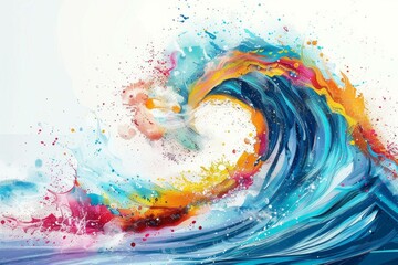 Vibrant and dynamic abstract colorful paint wave art splash on a bright and modern background with a creative and artistic acrylic fluid pattern texture design