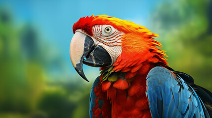Fototapeta premium Macaw Image For Wallpaper, Desktop Background, Smartphone Cell Phone Cover, Computer Screen, Cell Phone Screen, Smartphone Screen, 16:9 Format - PNG
