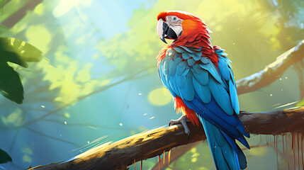 Macaw Image For Wallpaper, Desktop Background, Smartphone Cell Phone Cover, Computer Screen, Cell Phone Screen, Smartphone Screen, 16:9 Format - PNG