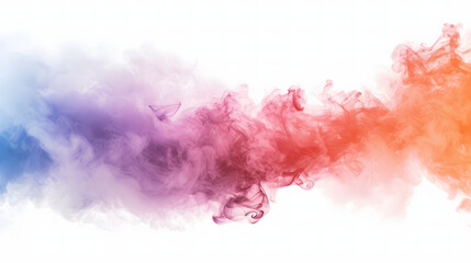 Fototapeta premium Colorful smoke bomb against white background, perfect for text.