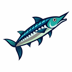  vector illustration of a  Barracuda with white background 
