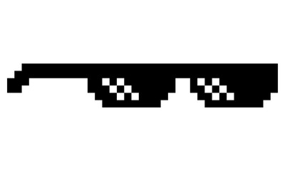 pixel art glasses side view, tranparent background