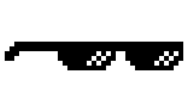 pixel art glasses side view, tranparent background