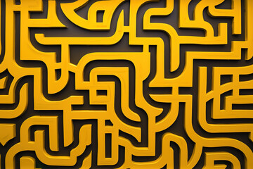 Yellow Maze Design Background | Intriguing Puzzle Concept | Labyrinth, Maze Runner, Complex Pathways, Enigmatic Patterns, Challenge, Adventure