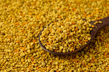 Healthy Honey Bee Pollen grains, background