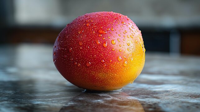 A luscious Chaunsa mango, perfectly ripe and ready to be enjoyed, placed elegantly on a clean white plate
