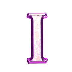 Ice symbol in a purple frame. letter i