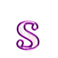 Ice symbol in a purple frame. letter s