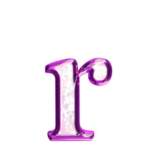 Ice symbol in a purple frame. letter r