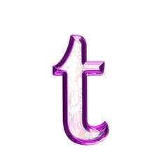 Ice symbol in a purple frame. letter t