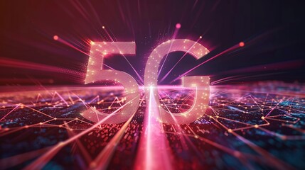 5G or 6G dot line mobile technology. Wireless data network and connection technology concept. high-speed, futuristic background. vector design.