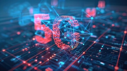 5G or 6G dot line mobile technology. Wireless data network and connection technology concept. high-speed, futuristic background. vector design.